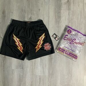 Black Lightning Bolt Mesh Shorts EE